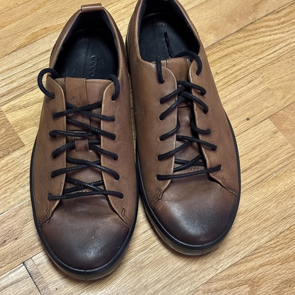 Ecco Other - ECCO  Soft Lux Cognac (Ombre) Leather Lace‎ Up Sneakers EU 39 6.5 M 8.5 W